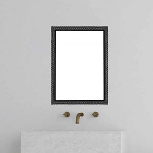 Black Textured Style Classic Design 3 mm Saint-Gobain/ModiGuard Wall Decorative/Bathroom Mirror 12inch X 15 inch