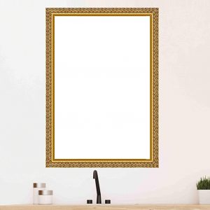Golden Textured Style Classic Design 3 mm Saint-Gobain/ModiGuard Wall Decorative/Bathroom Mirror 12inch X 18 inch