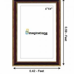 Synthetic-wood-Brown-with-gold-pattern-Photo-frame-scale