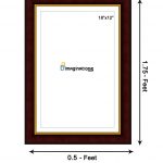 Synthetic Wood Brown And Golden Border Photo Frame 18 12 Inch Imaginations