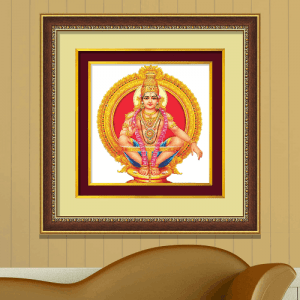 Hindu-God-–-Lord-Sri-Ayyappa-Photo-Framed-Digital-Art-Double-Mounted-Golden-Beeding