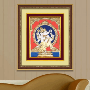 Hindu-God-–-Lord-Sri-Ganesha-Photo-Framed-Digital-Art-Double-Mounted-Golden-Beeding-18-inch-X-21-inch