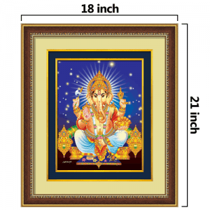 Hindu-God-–-Lord-Sri-Ganesha-Photo-Framed-Digital-Art-Double-Mounted-Golden-Beeding-scale-2
