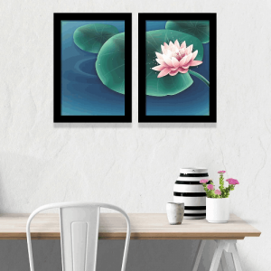 Framed-Digital-Art-Painting-Sets-2-Pieces-Floral-Design-Art-12-inch-X-18-inch-2-Nos