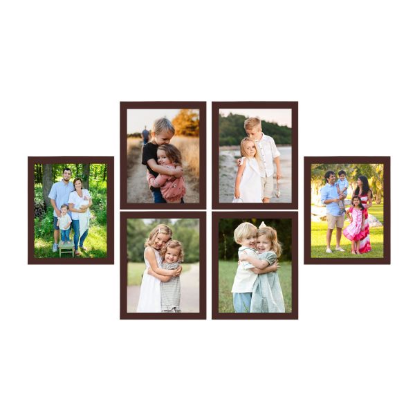 Brown collage frame set Wall hanging collage photo frame at less price