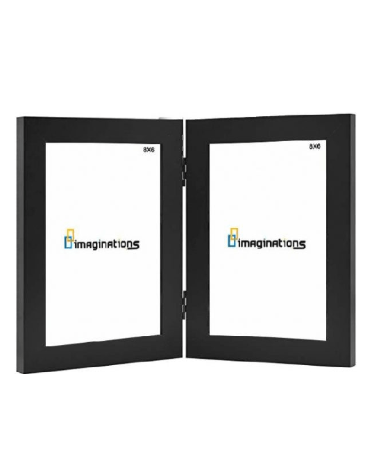 double photo frame Stylish brown double photo frame at discounted price